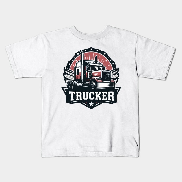 trucker Kids T-Shirt by artoriaa